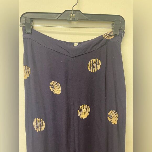 silence + noise extreme kick flare navy polka dot pant sz 4 - Picture 2 of 8